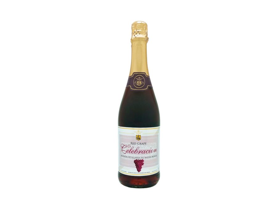 75cl bottle of red non-alcoholic sparkling wine Le Celebración Red Grape, an ideal non-alcoholic drink for celebrations, produced by Industrias Espadafor