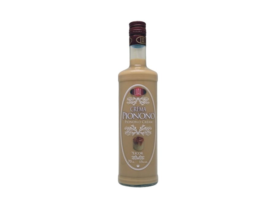 Botella de 70cl de Crema de Pionono marca LIAL, producto andaluz fabricado en Granada, disponible para comprar online en stock listo para envío.