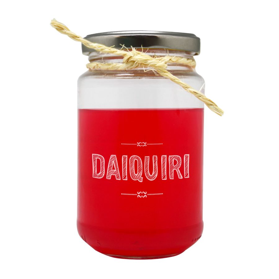 cocktail daiquiri en tarro, bebida presentada en formato especial de bote con tapadera de 25cl, genial para ocasiones especiales