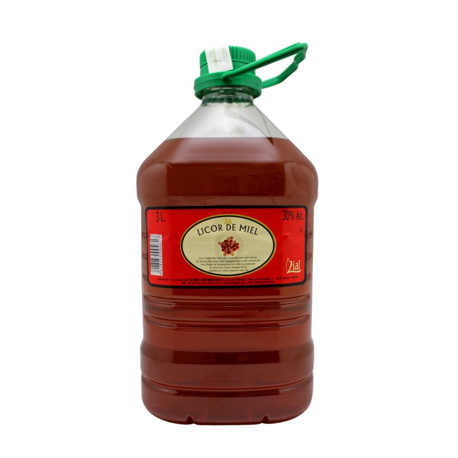 garrafa de 3 litros de licor de miel